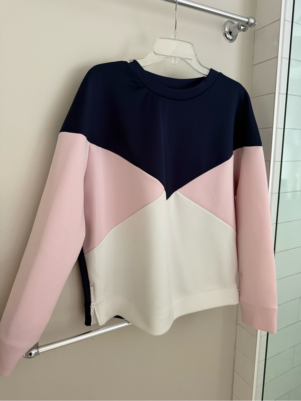 Addison bay Colorblock Crew Neck Sweatshirt - Navy, Pink & White